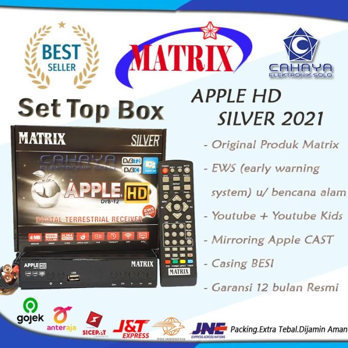 """] Set Top Box Matrix Apple SILVER HD DVBT2 Receiver Digital UHF Antena