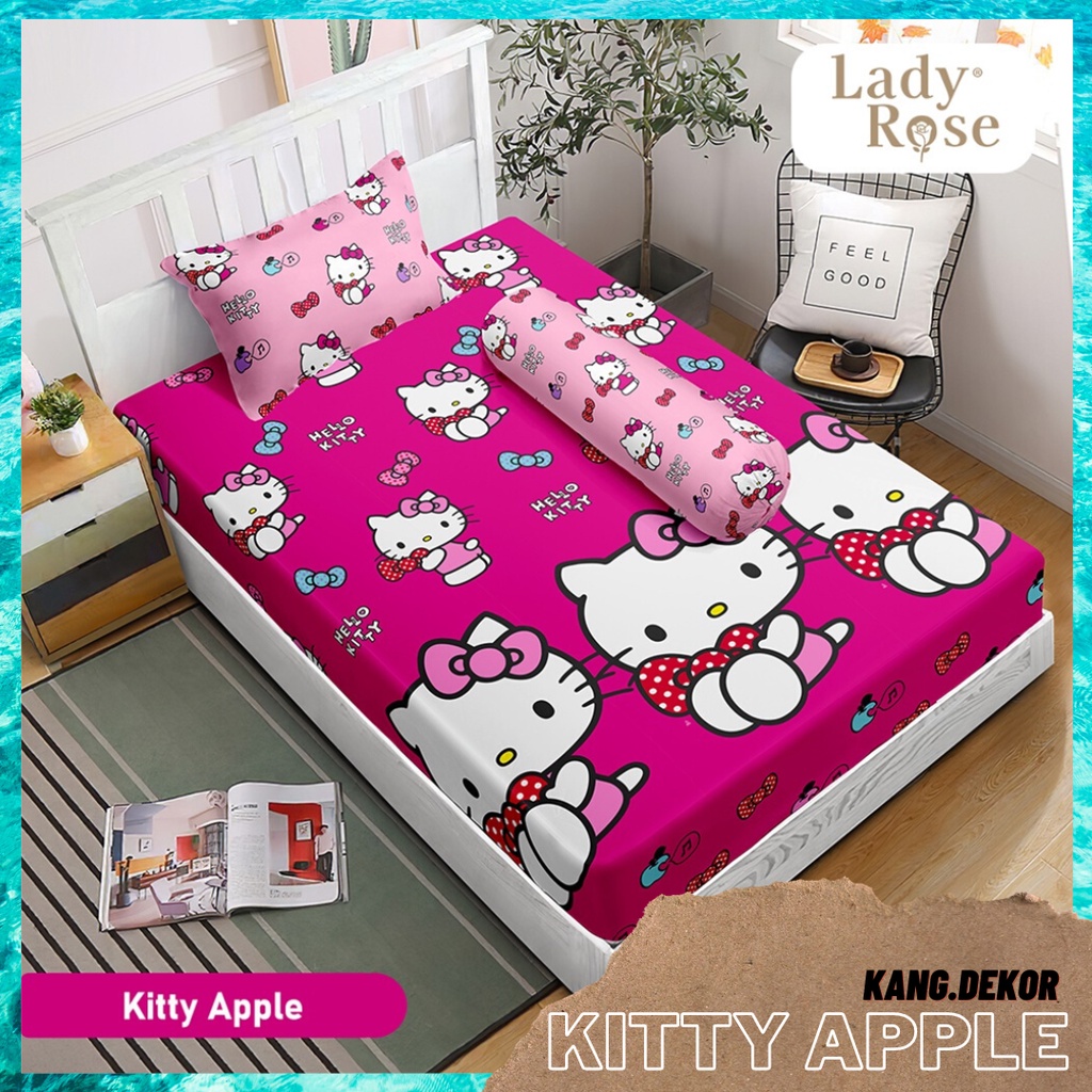 SPREI LADY ROSE SINGLE 120X200 NO 3 KITTY APPLE KARAKTER KAMAR TIDUR ANAK SEPREI LADYROSE TERBARU PROMO MURAH PREMIUM ANTI LUNTUR SEPREI SEPRAI CANTIK SEPRE PROMO ANTI LUNTUR MOTIF LADYROSE PLUS SARUNG BANTAL SPREI LUCU ALAS KASUR SPREI ADEM