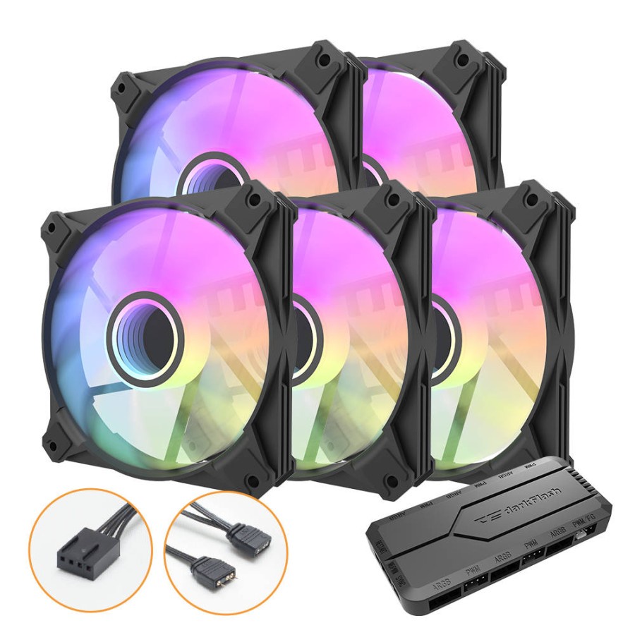 Fan DARKFLASH INFINITY 8 PWM ARGB - 5in1 + Controller 5 Fan 12cm ARGB - Fan Casing DarkFlash ARGB