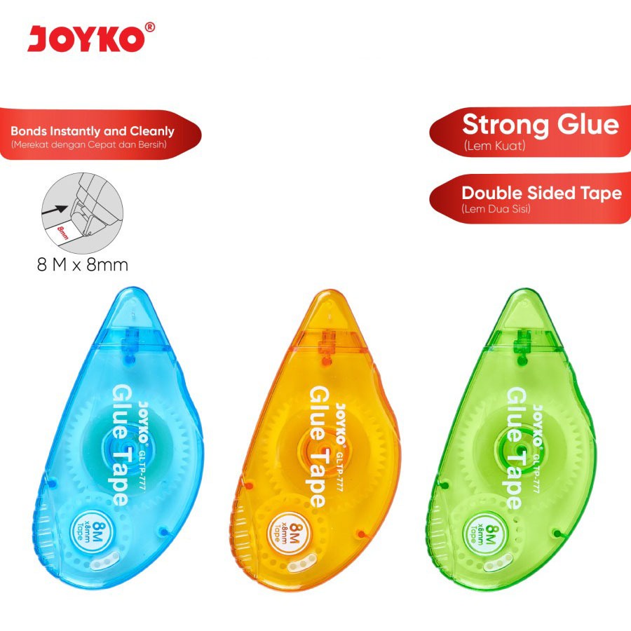 

Joyko Glue Tape Pita Lem Kertas GLTP-777 Dua Sisi Double Sided Roll