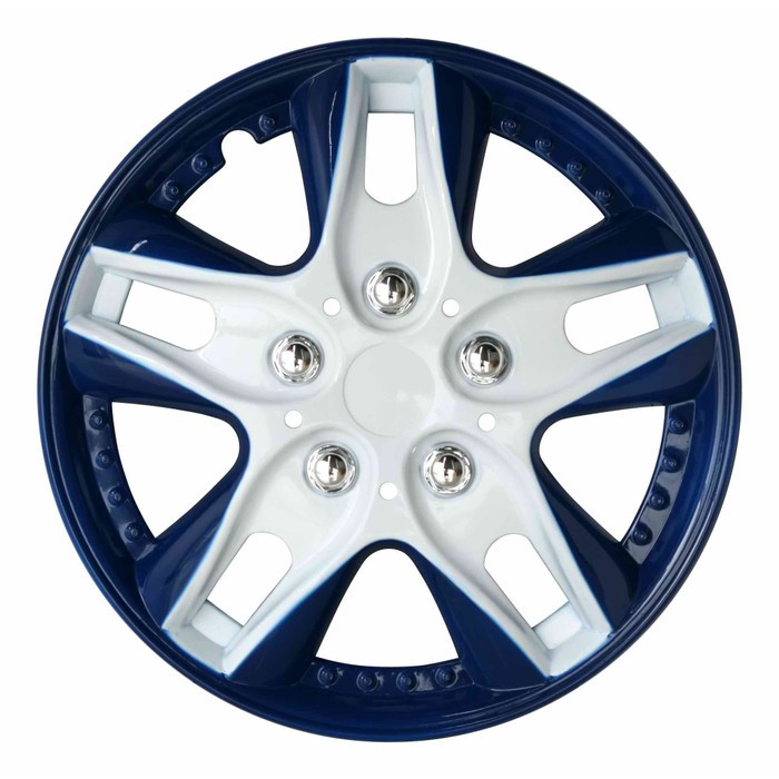 COVER VELG SPORT WHEEL DOP RODA LOWIN DESIGN 13 INCHI PUTIH &amp; BIRU 5001 - 1 SET 4PCS