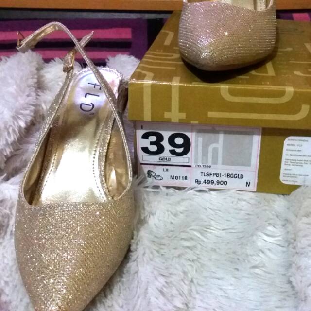 FLADEO HEELS GOLD BUAT PARTY PESTA KONDANGAN SEPATU HAK