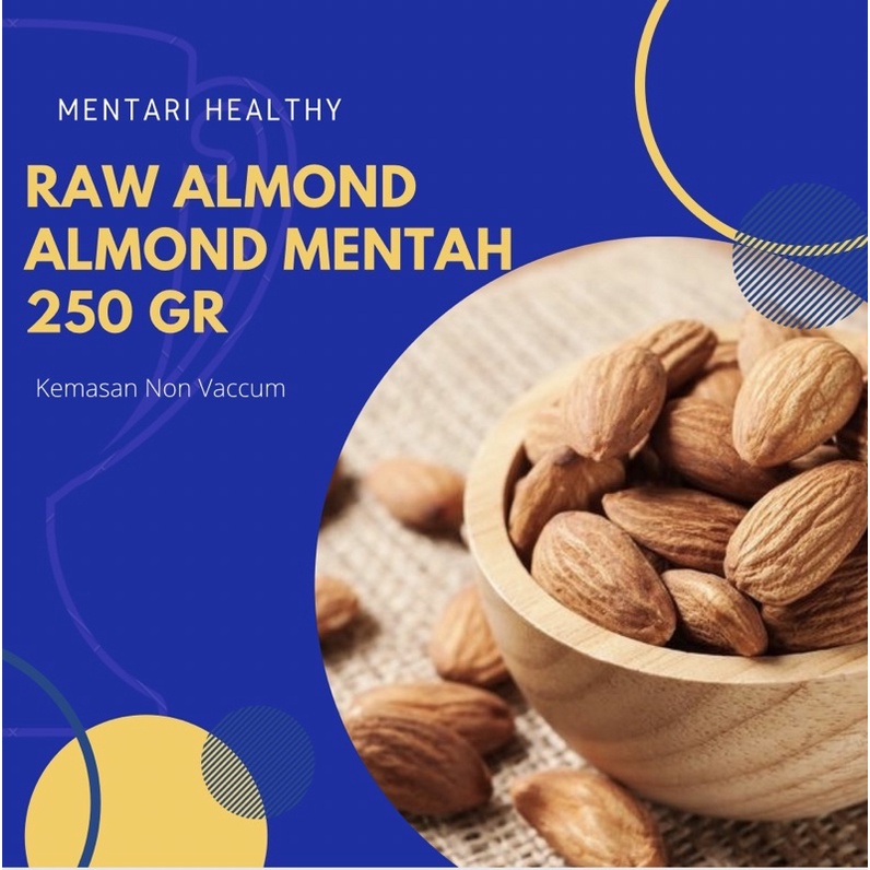 Raw Almond Whole 250gr / Kacang Almond Mentah Utuh 250gr