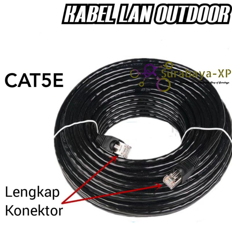 Kabel LAN 50M UTP STP CAT5E 50 M 50 Meter 50Meter FTP Outdoor Spectra untuk Indihome