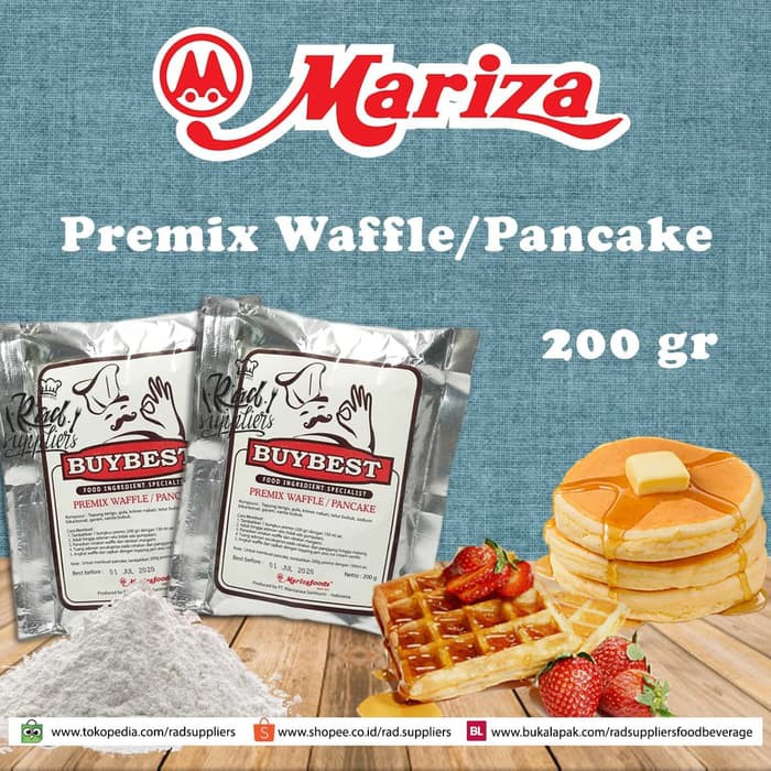 

MARIZZA PREMIX ORIGINAL PANCAKE/WAFFLE POWDER 200GRAM, KEMASAN PRAKTIS