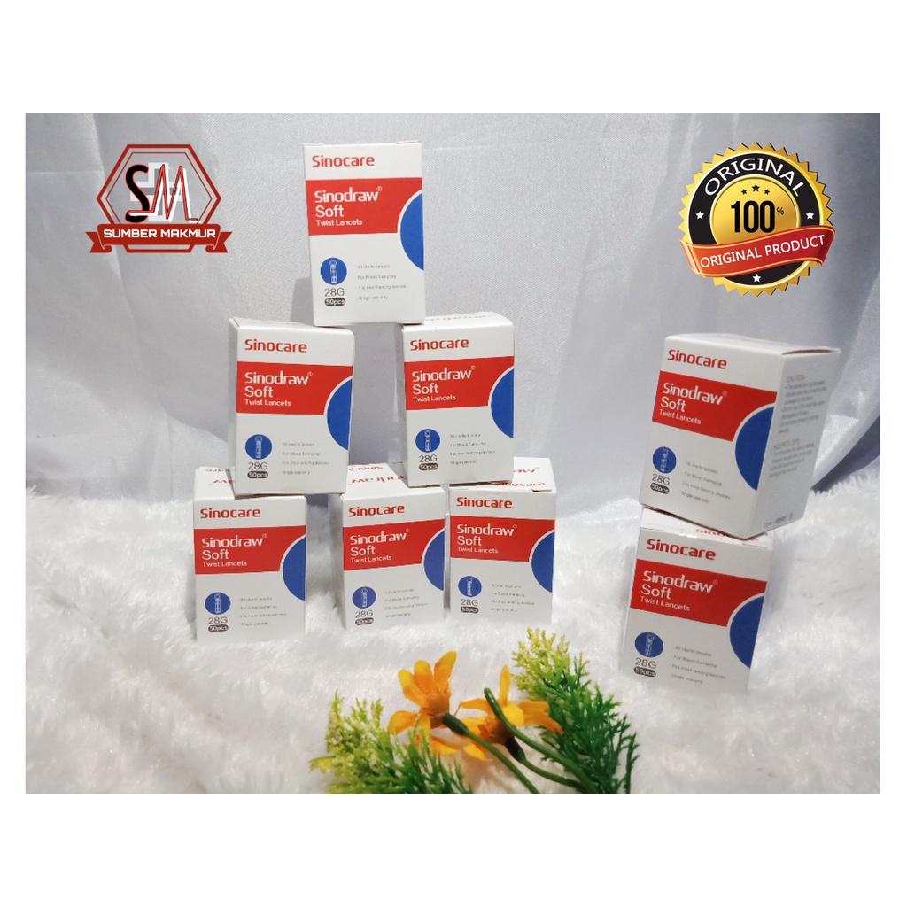 Sinocare Sinodraw Blood Lancet / Jarum 28G (50 pcs)