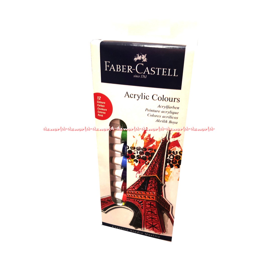 Faber Castell Acrylic Colour Acrylfarben 12 Colour Cat Akrilik Faber Castel