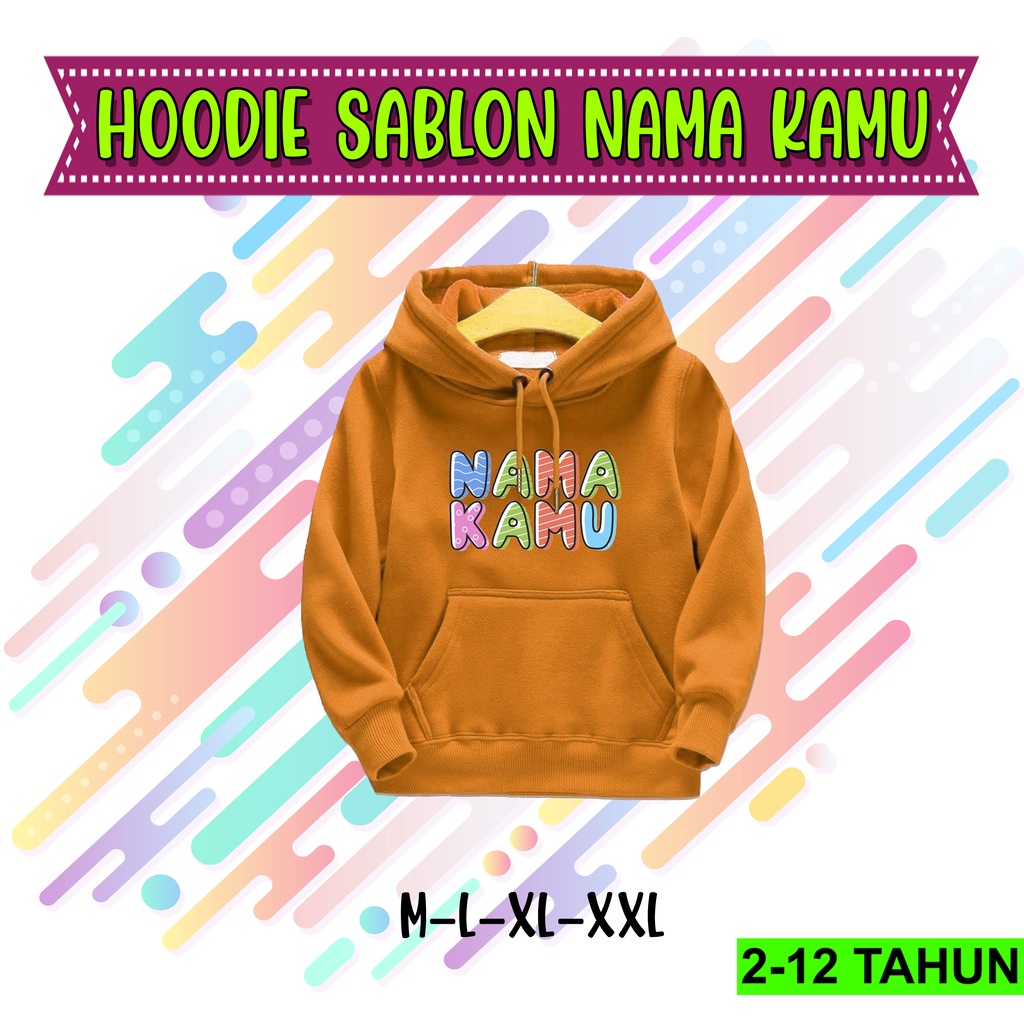 Hoodie Anak Custom Nama Jaket Anak Usia 2 - 12 Tahun Sweeter Cewek Cowok terbaru Switer Request Nama Laki Laki Perempuan