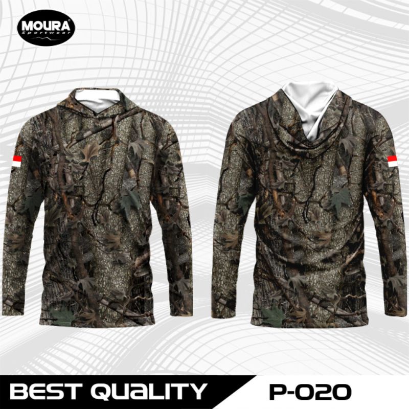 MOURA | Jersey Berburu Baju Camo | Custom Nama Logo | Gratis Buff | Dryfit Premium