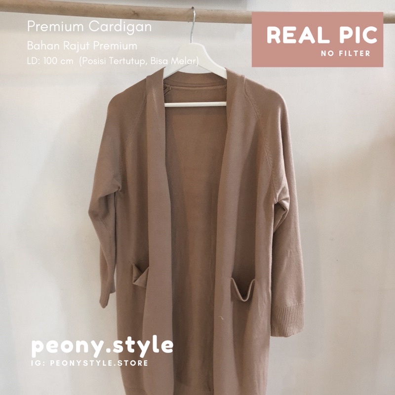 KADIGAN PANJANG RAJUT PREMIUM LENGAN PANJANG POLOS WANITA KOREAN STYLE-Milo Polos