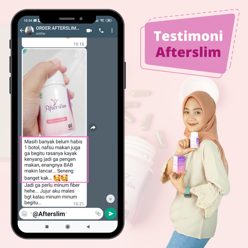 Afterslim Obat Diet Pelangsing Penurun Berat Badan Wajah Cerah Glowing Herbal Ampuh Bpom Ori