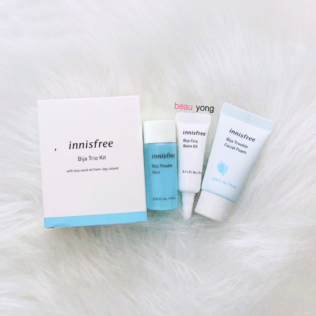 INNISFREE Bija Trio Kit [TRAVEL KIT] | Facial Foam | Skin | Cica Balm EX