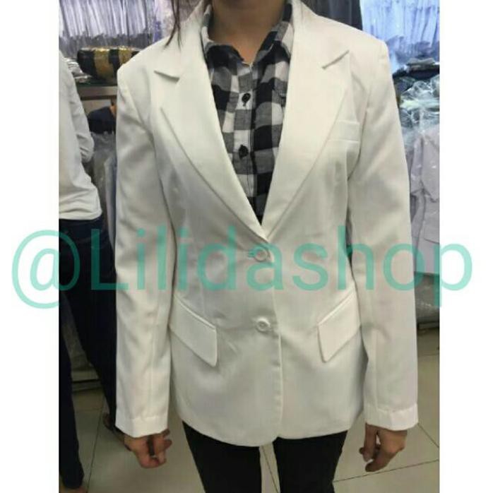 Jas Apoteker  ( Putih Gading) Wanita Merk Dua 2 Saudara Best Quality