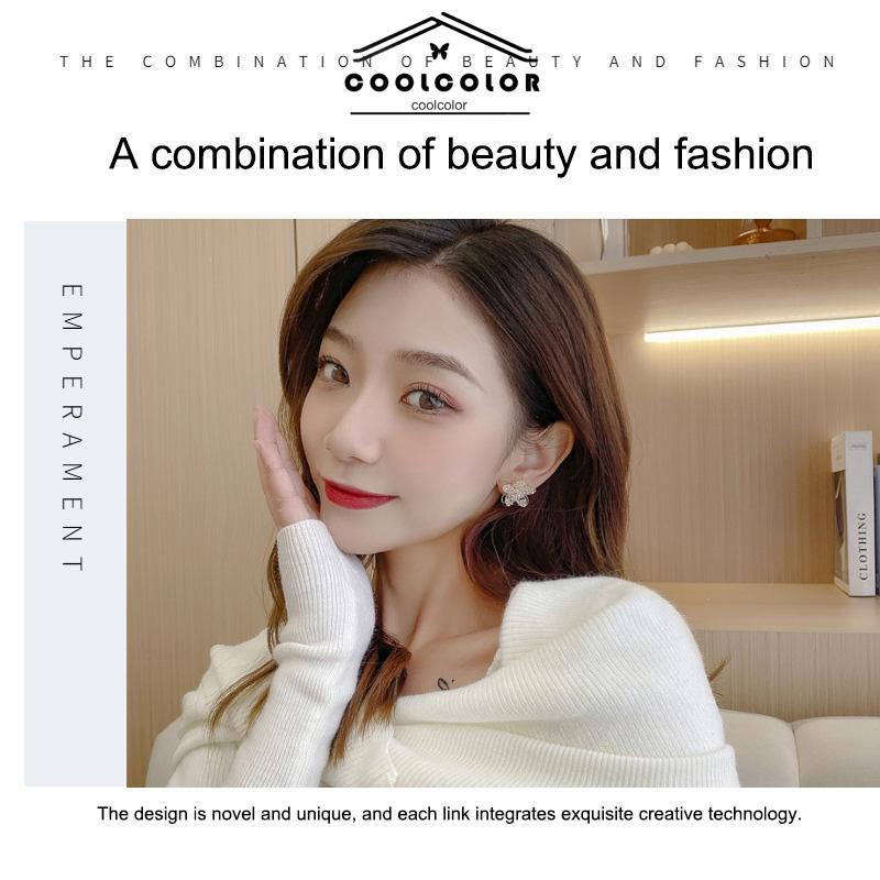 COD❤️1 Pasang Anting Perak S925 Bunga Bola Kaca Jarum Hypoallergenic Dan Anti-memudar Perhiasan Hadiah Fashion Aksesoris Wanita Murah