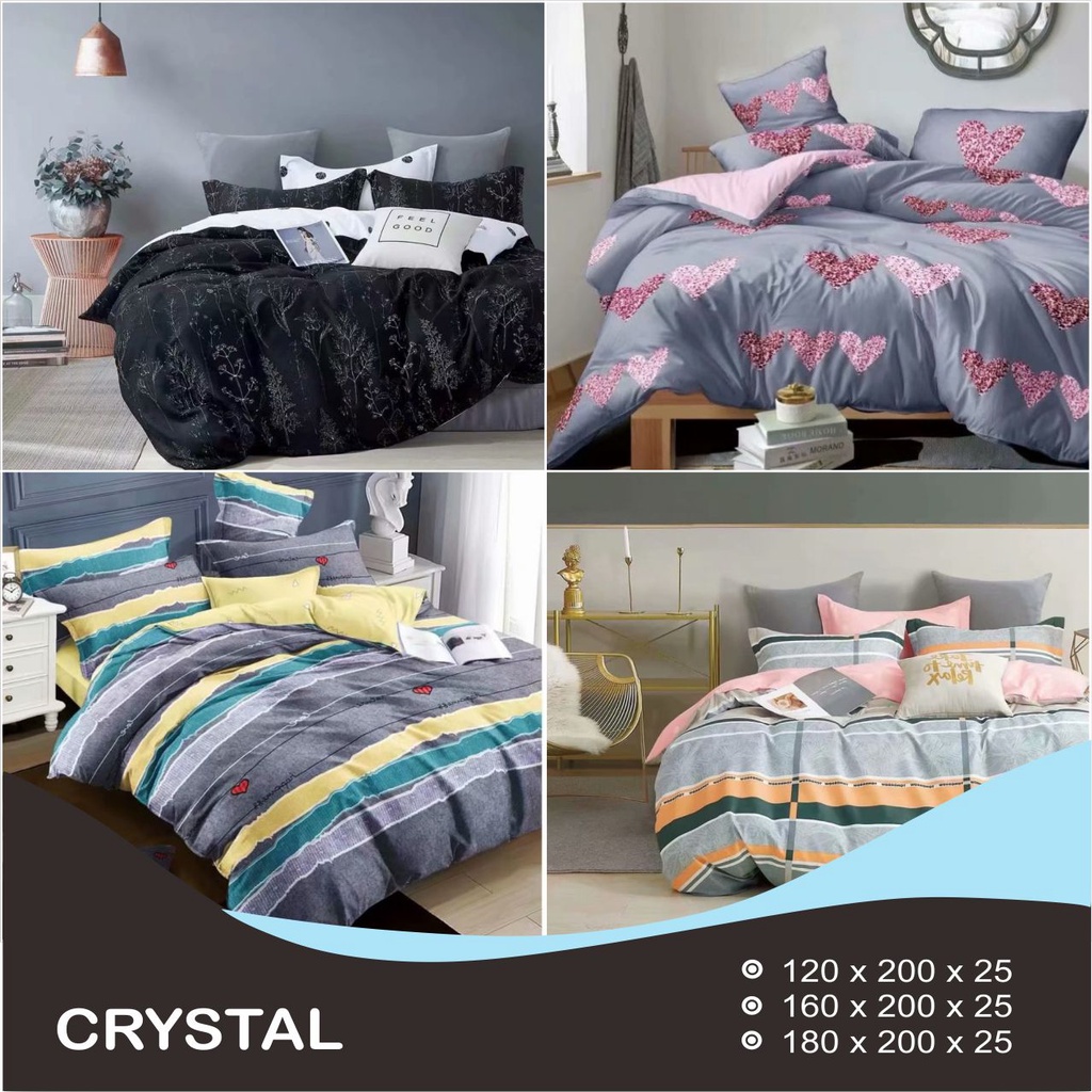 Sprei Set Sandy Collection Crystal Series Microfiber Extra King 200x200 Tinggi 25cm