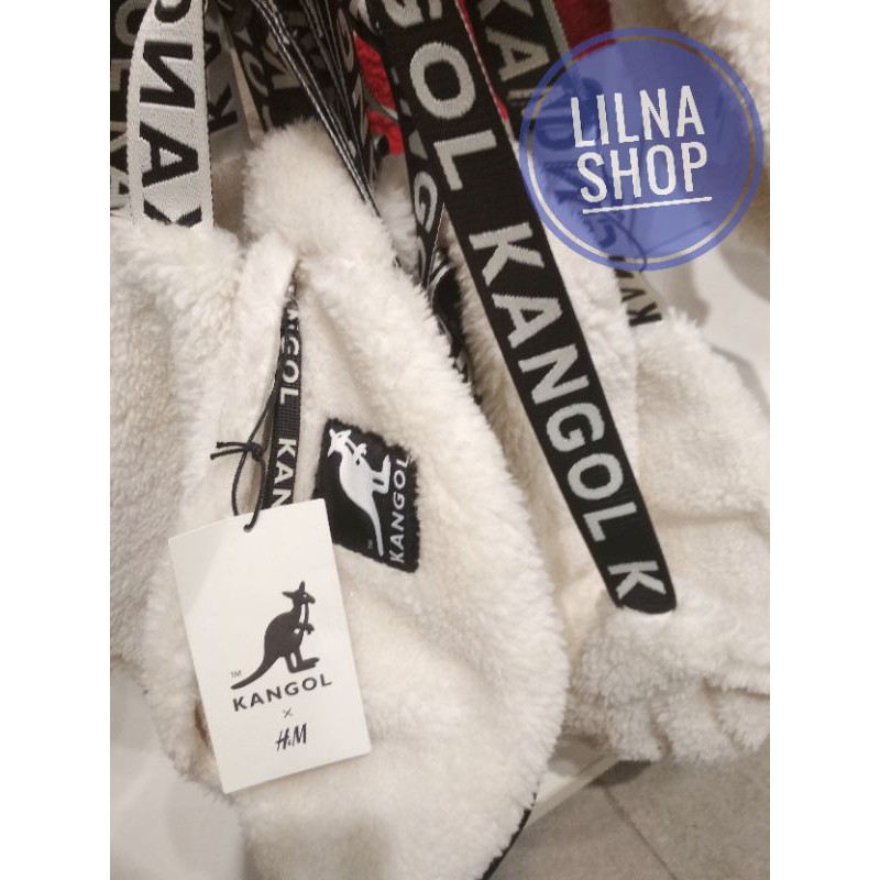 KANGOL X H&M WAIST BAG FLEECE SHEARLING BULU WOOL ORIGINAL [READY BUKAN JASTIP]