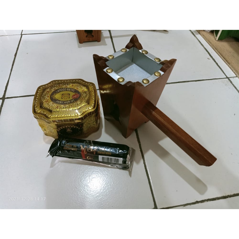 PaketTempat bakar buhur kayu jati Arang Magic buhur salwa