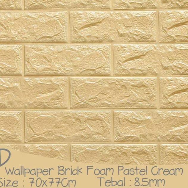 Grosiran Murah [ COD ] PROMO Wallpaper 3D Modern Foam Batu Bata 70 x 77cm wall sticker - PINK FANTA