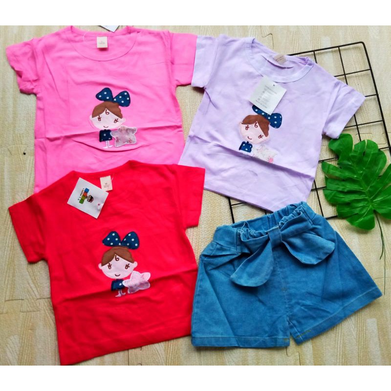 Setelan celana pendek anak cewek import 0-4 tahun / Setelan hotpant anak perempuan  import 0-4 tahun / Baju anak import / Pakaian anak import  uisa 0-4Tahun