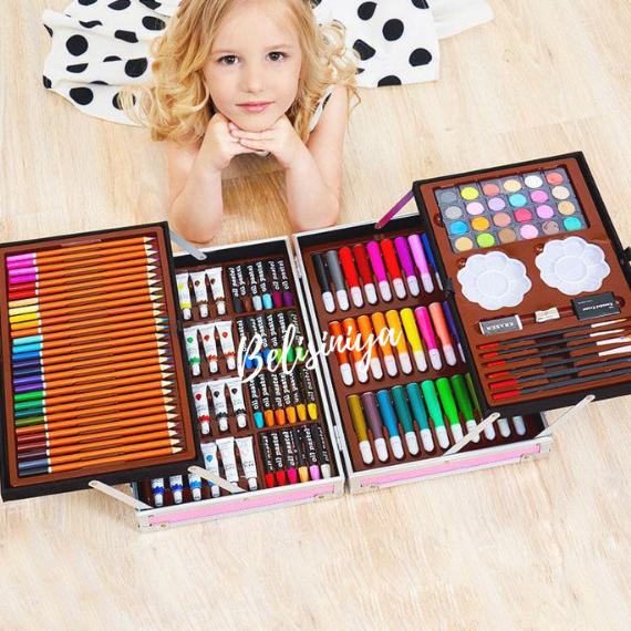 

(BISA COD) CRAYON ART SET KOPER CRAYON MEWARNAI ANAK ALAT LUKIS SEKOLAH 145 PCS TERMURAH Kode 1152
