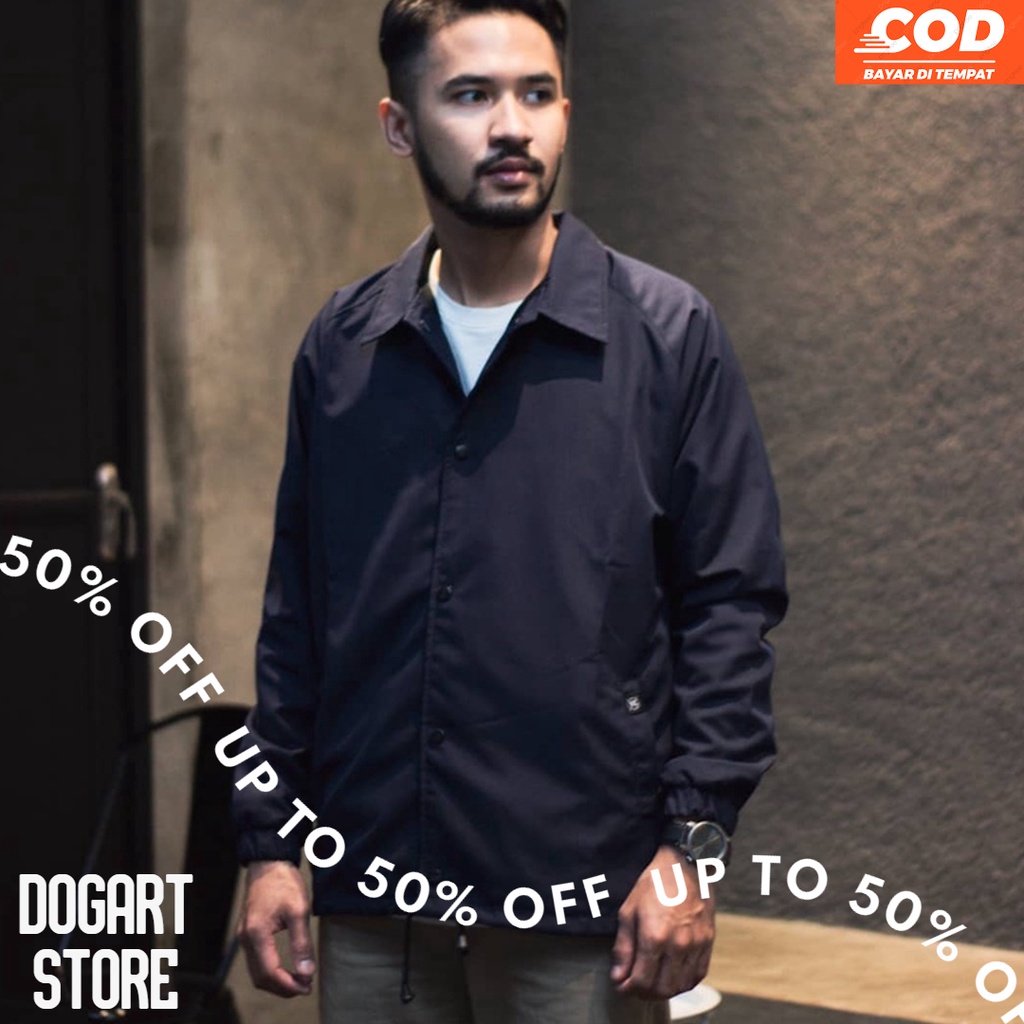 Jaket Coach Pria Polos Jackets Windbreaker Cowok Parasut Basic Roughneck Distro