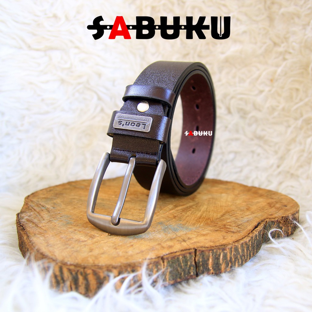 Ikat Pinggang Pria Kulit Leather Model Jarum Sabuk Pria Kulit Men Belt Fashion  - 006