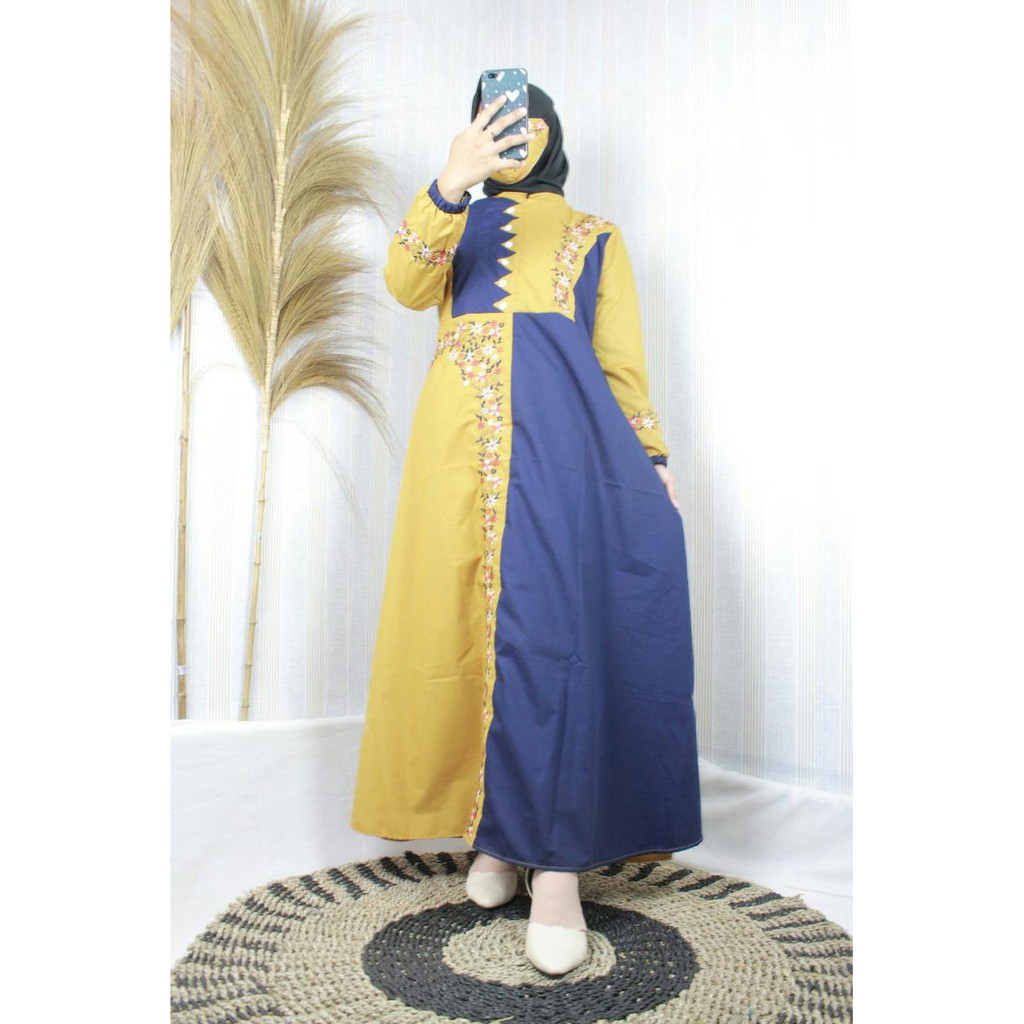 gamis toyobo bordir terbaru free masker bordir crystal riesta