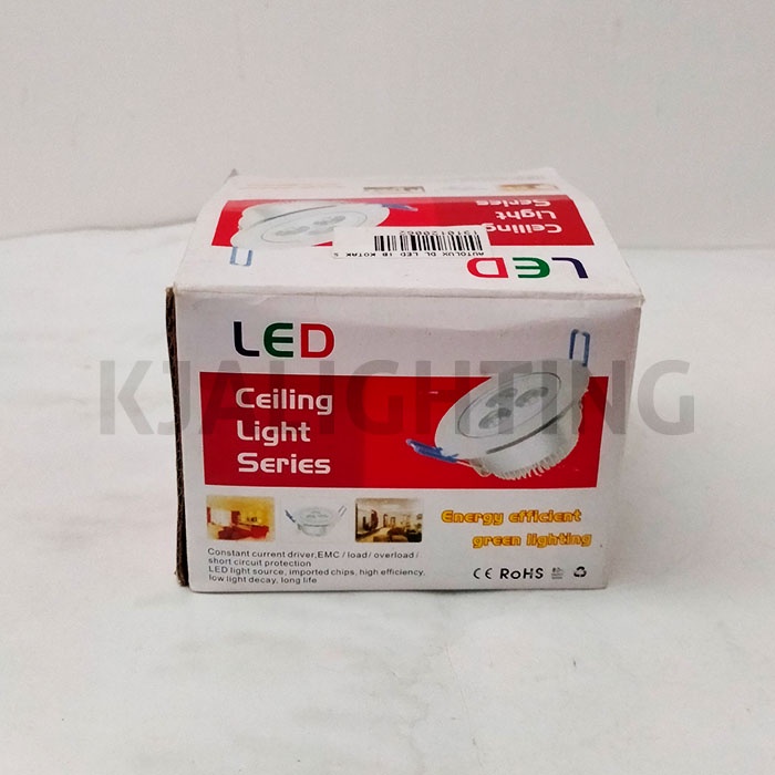 LAMPU DOWNLIGHT AUTOLUX LED TANAM IB KOTAK 3X1W SILVER