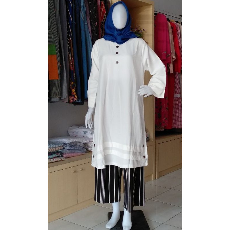 Baju Atasan Wanita Tunik Putih