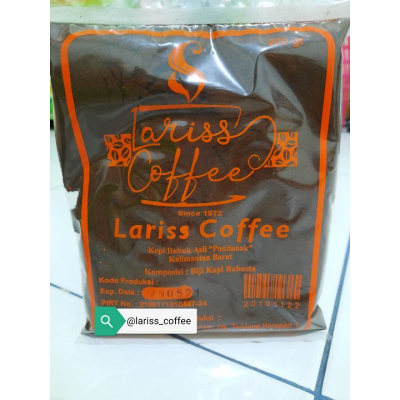 

Kopi Bubuk Robusta Lariss Lariss Coffee Robusta Reguler Pontianak 200 gram