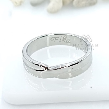 Cincin Platinum Single ( Pria / Wanita ) - Bisa Request Model Cincin - Cincin Platinum Asli Anti Kar