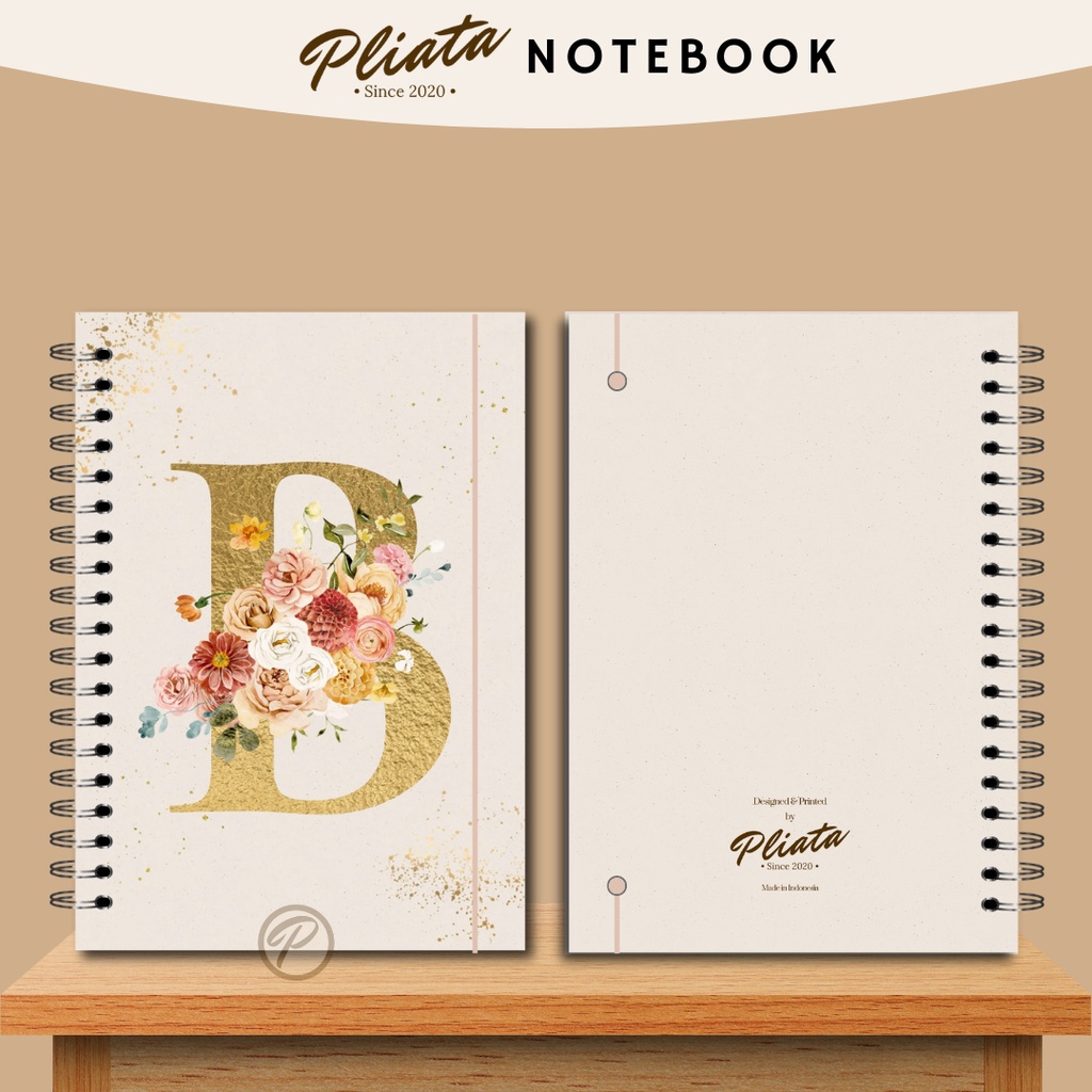 PLIATA NOTEBOOK SPIRAL - GOLD A-E - Softcover Doft Aesthetic Book Buku Tulis