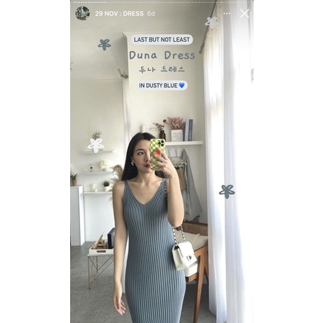 Oudre duna dress in dusty blue