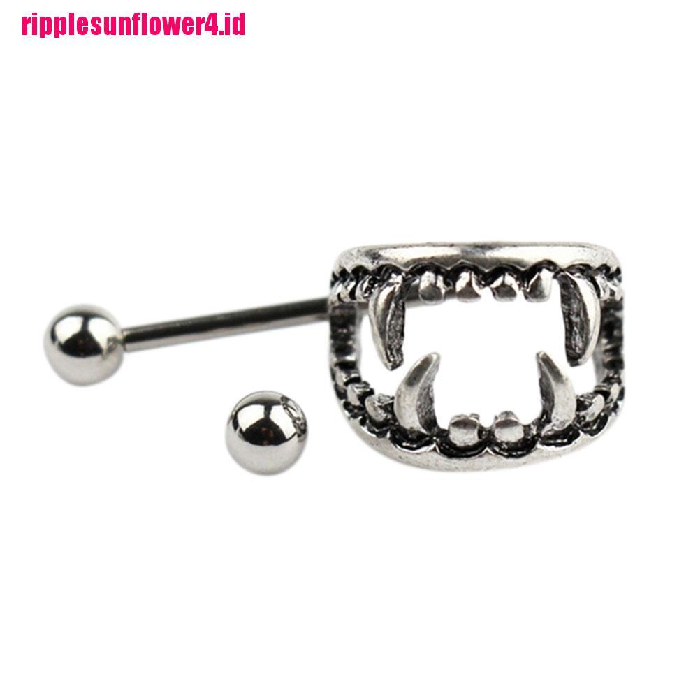 1 / 2pcs Anting Tindik Puting Model Barbel Bahan Baja Untuk Wanita