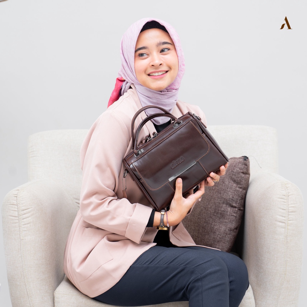 Tas Jinjing Handle Kulit Asli Wanita Original By Alona Leather good Hestia Bag