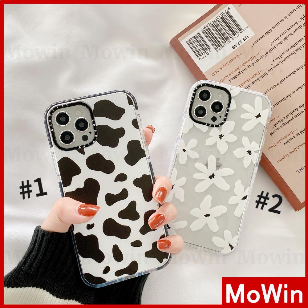 Mowin - iPhone Case Soft Case Clear TPU Thick Silicone Shockproof Cow Flower Black and White Simple Style For iPhone 12 Pro Max iphone 8plus 12 Pro 11 7 mini SE2020 7plus MAX Xr Max XS