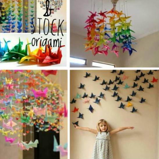 Uk 0199 Pesta Seni Diy 25 50pcs Hiasan Kertas Origami Burung Hobi