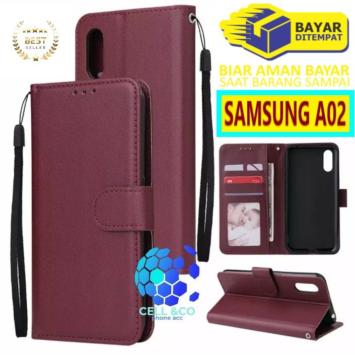 Flip cover SAMSUNG A02 Flip case buka tutup kesing hp casing flip case Premium Leather Wallet