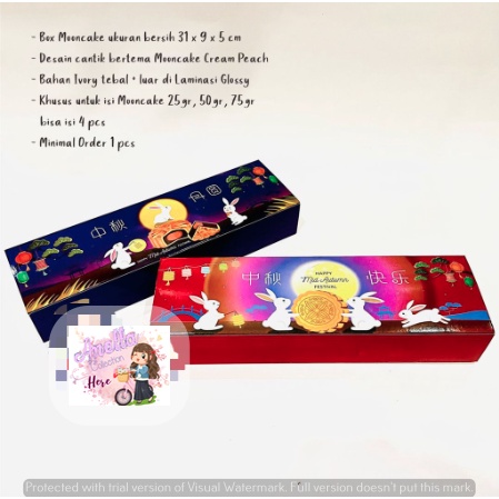 

Kotak box Mooncake Slop isi 25-75gr persegi panjang terbaru