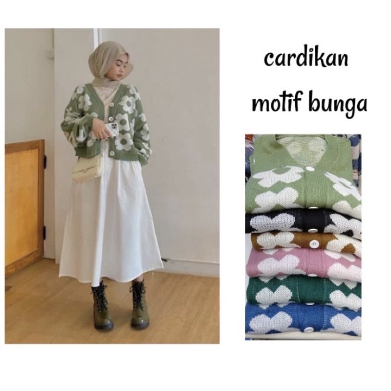 CARDIGAN RAJUT TEBAL SUPER/CARDIGAN BUNGA