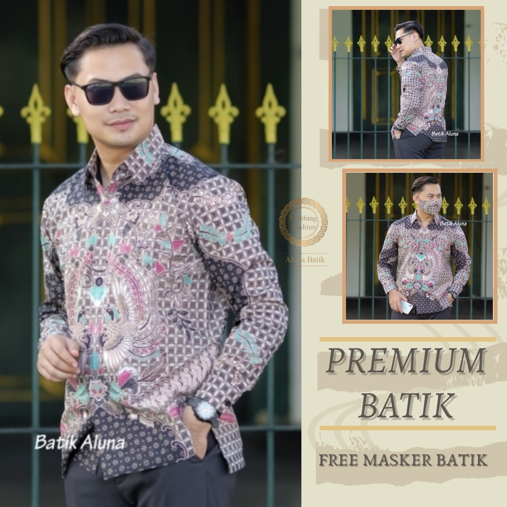 Batik Pria Asli Solo Full Furing Lengan Panjang Kain Katun Halus kemeja Batik Pria Lengan Panjang Ba
