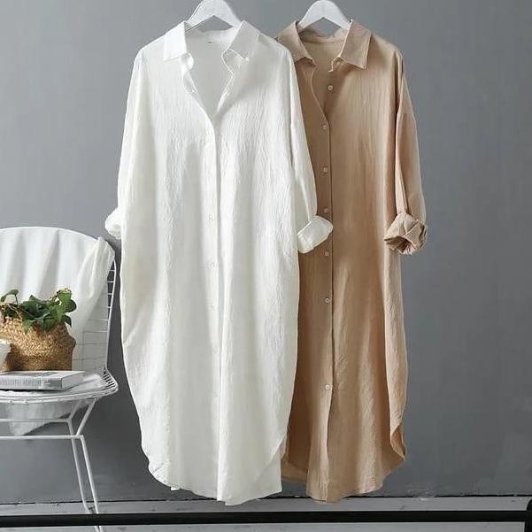 TKR.3668 ▫ - Grece Tunik Bahan Katun Crinkle Premium / Long Tunik2022 Kekinian / Tunik Wanita Modern