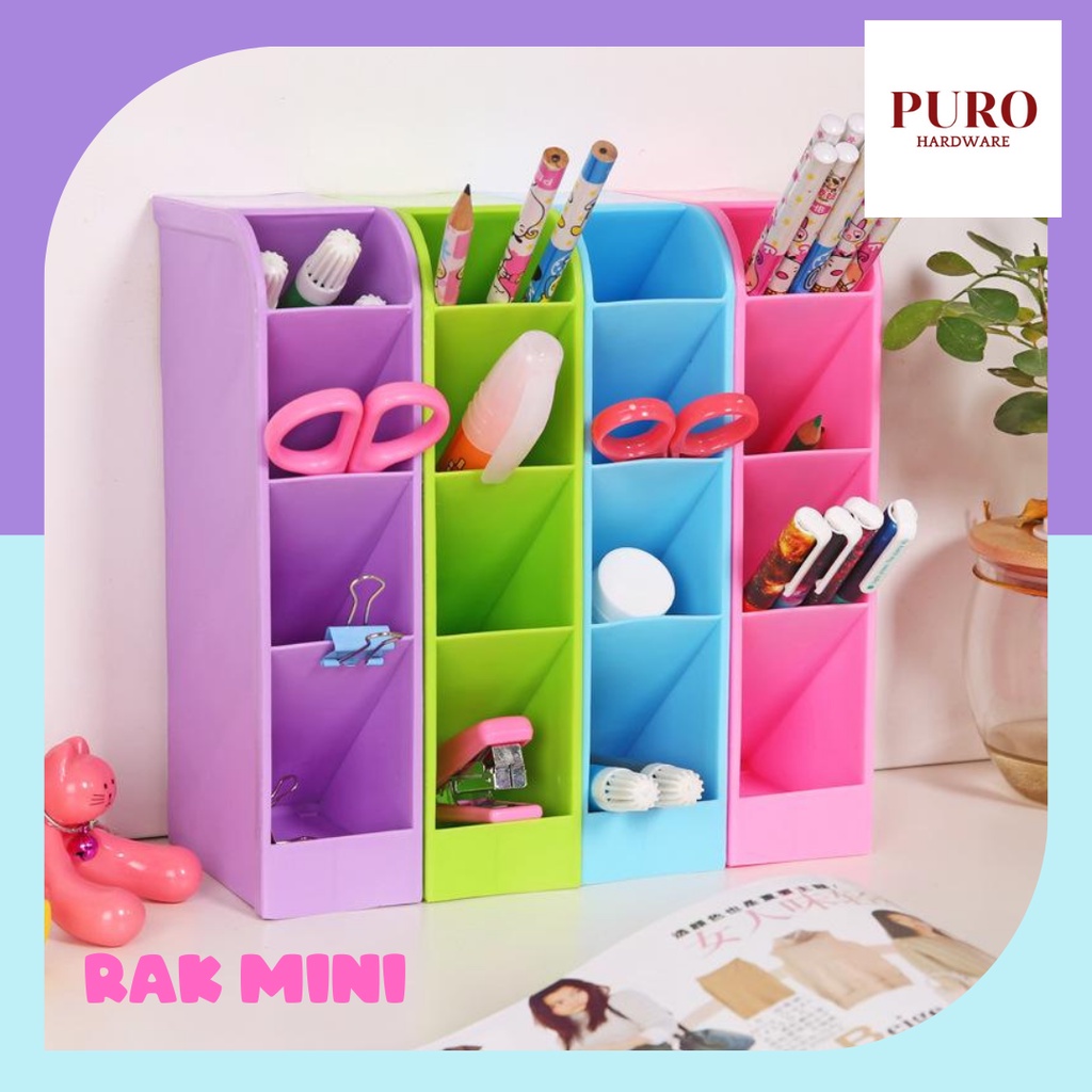 Rak Pulpen / Rak Mini Serbaguna / Kotak Organizer 4 Layer / Rak Mini Multifungsi untuk Alat Tulis Rumah / Kantor