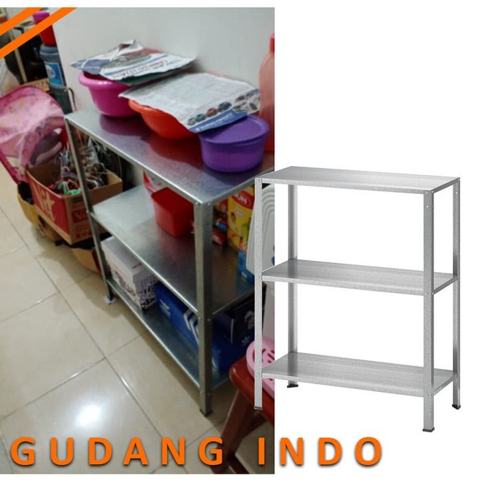 HYLLIS pendek RAK SERBA GUNA GALVANIS rak penyimpanan RAK BAJA SERBAGUNA rak susun baja