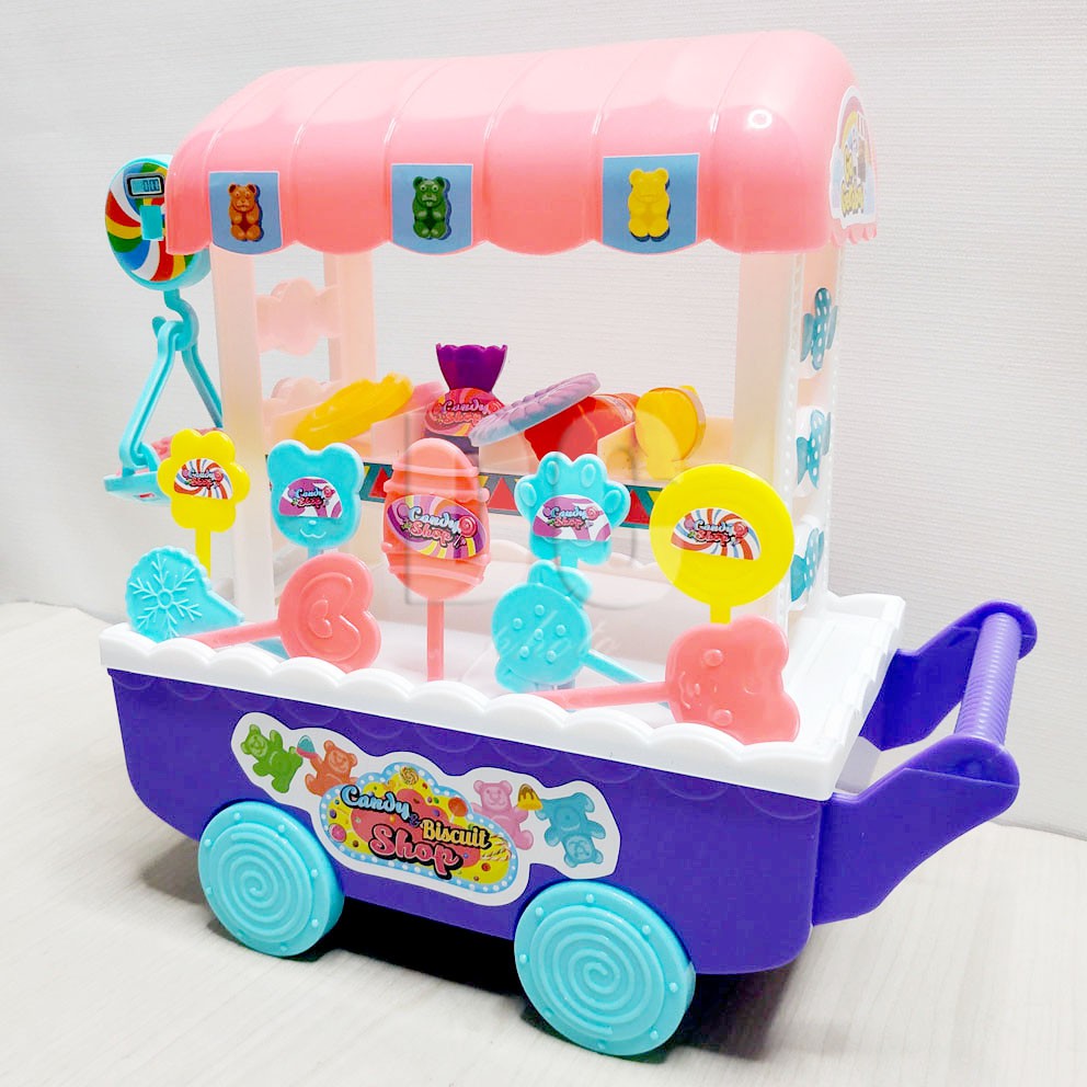 Candy Biscuit Shop Cart Mainan Gerobak Permen Biskuit