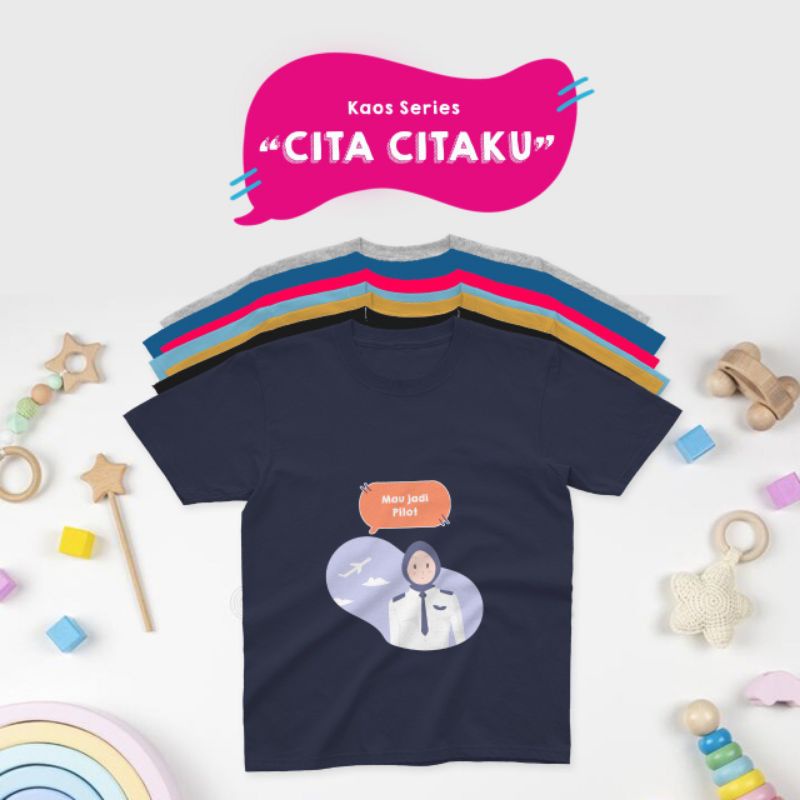 kaos anak motif pilot cwe