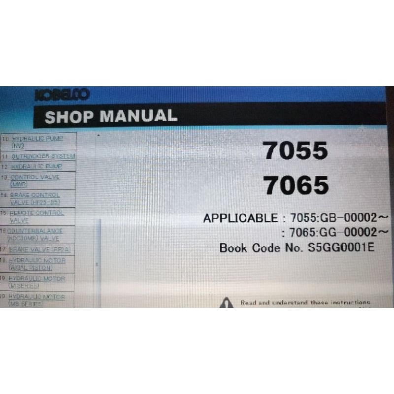 manual crawler crane kobelco 7055 7065