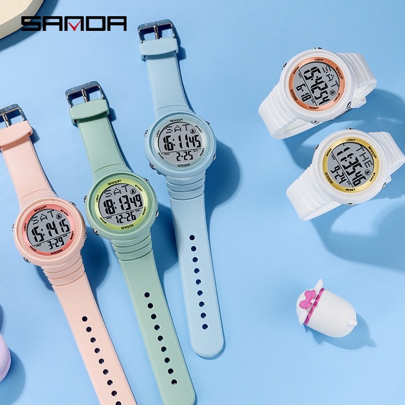 SANDA 6022 Jam Tangan Wanita Analog Sport Tali Rubber Anti Air WATCHKITE WKOS