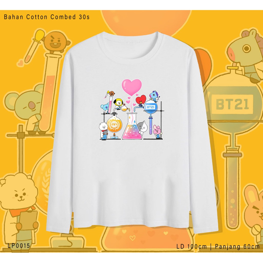 Pakaian Wanita Lengan Panjang / BT21 LAB / BTS / ARMY INDONESIA / BAHAN KATUN 30S / TERMURAH