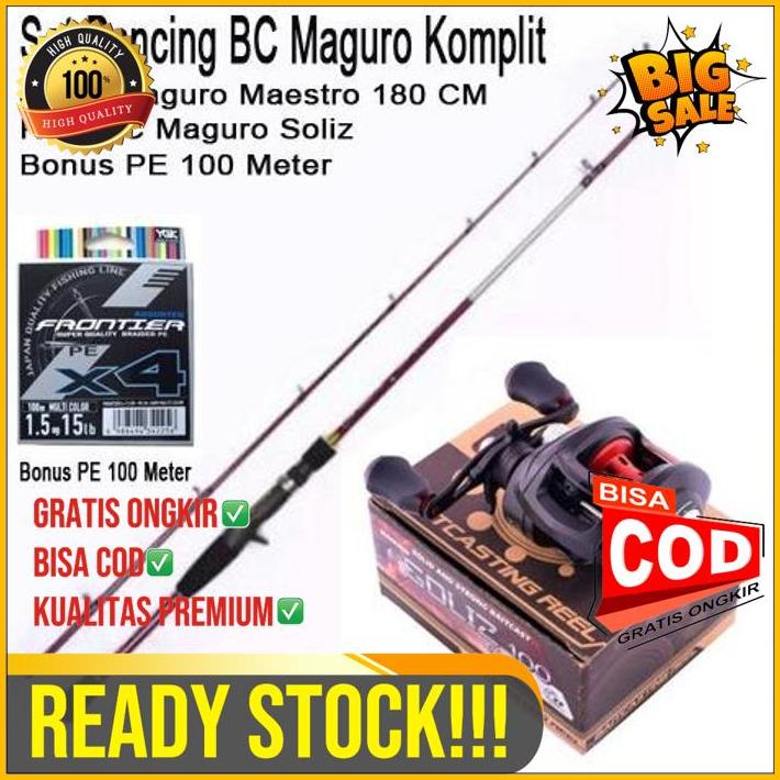 Set Pancing Bc Maguro Dan Joran Maguro 180Cm Original